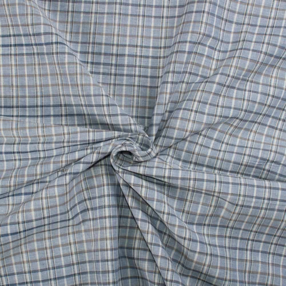 Check Grey Yarn Tie Dye Pure Cotton 95 GSM Handwoven Fabric