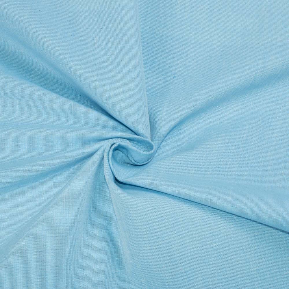 Chambray Blue Khadi Cotton 125 GSM Handwoven Fabric