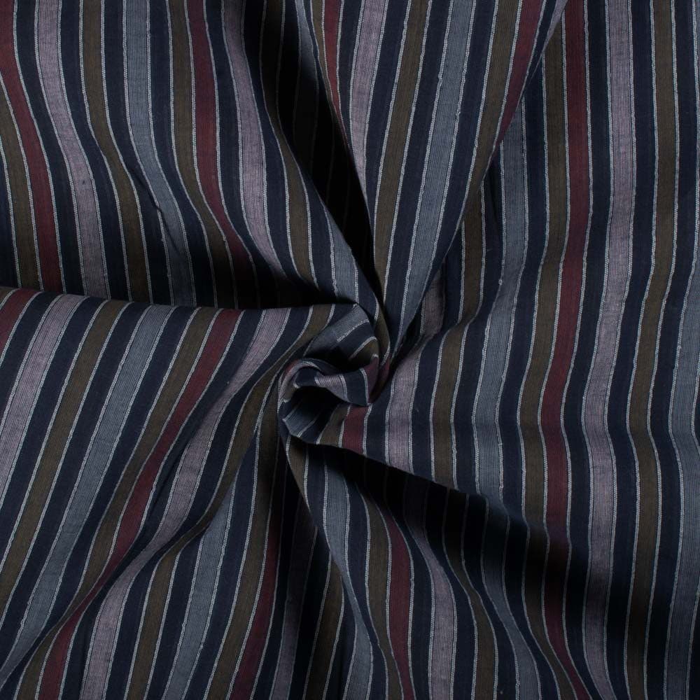 Multicolour Stripe Pure Cotton 60 GSM Handwoven Fabric 423
