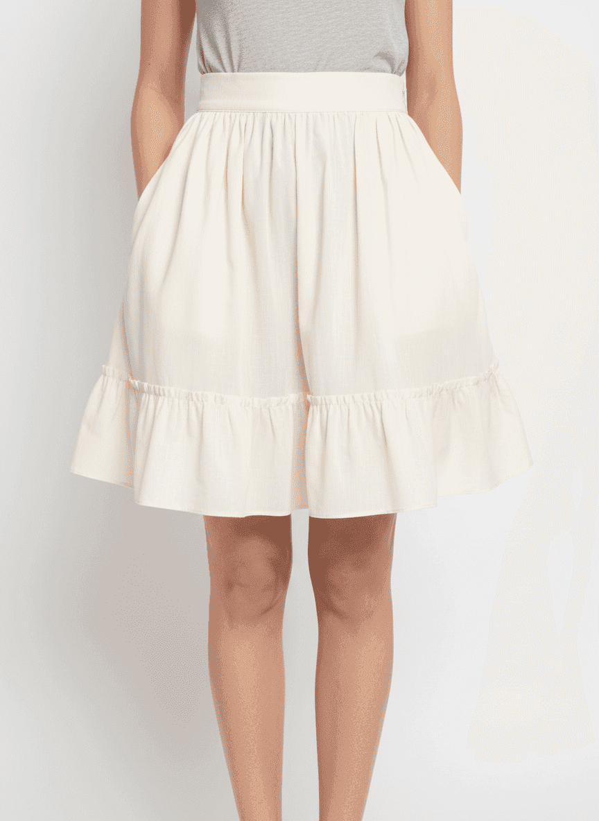 Tiered Gathered Skirt With Pockets