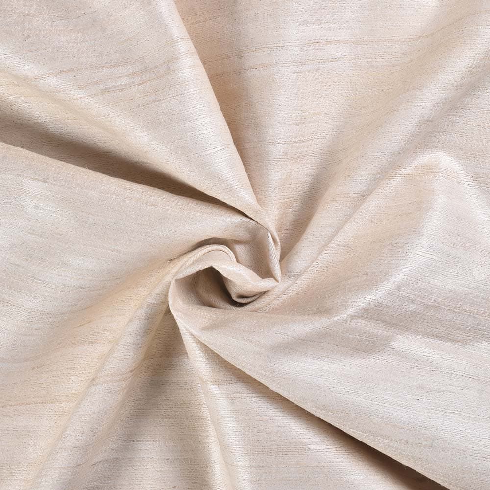Plain Natural Pure Tussar Silk 116 GSM Handwoven Fabric
