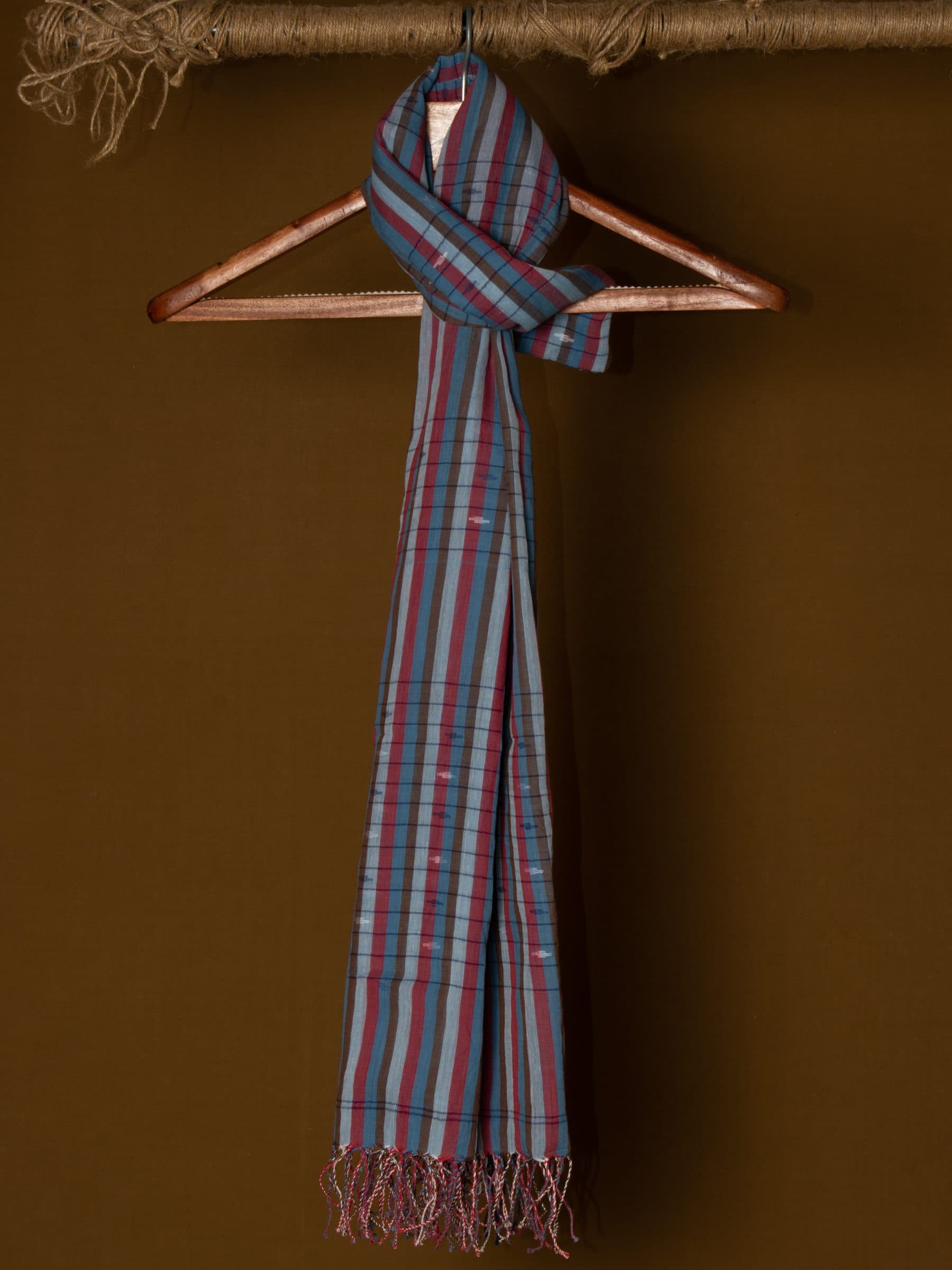 Multicolour Jamdani Handwoven Pure Cotton Scarf 09