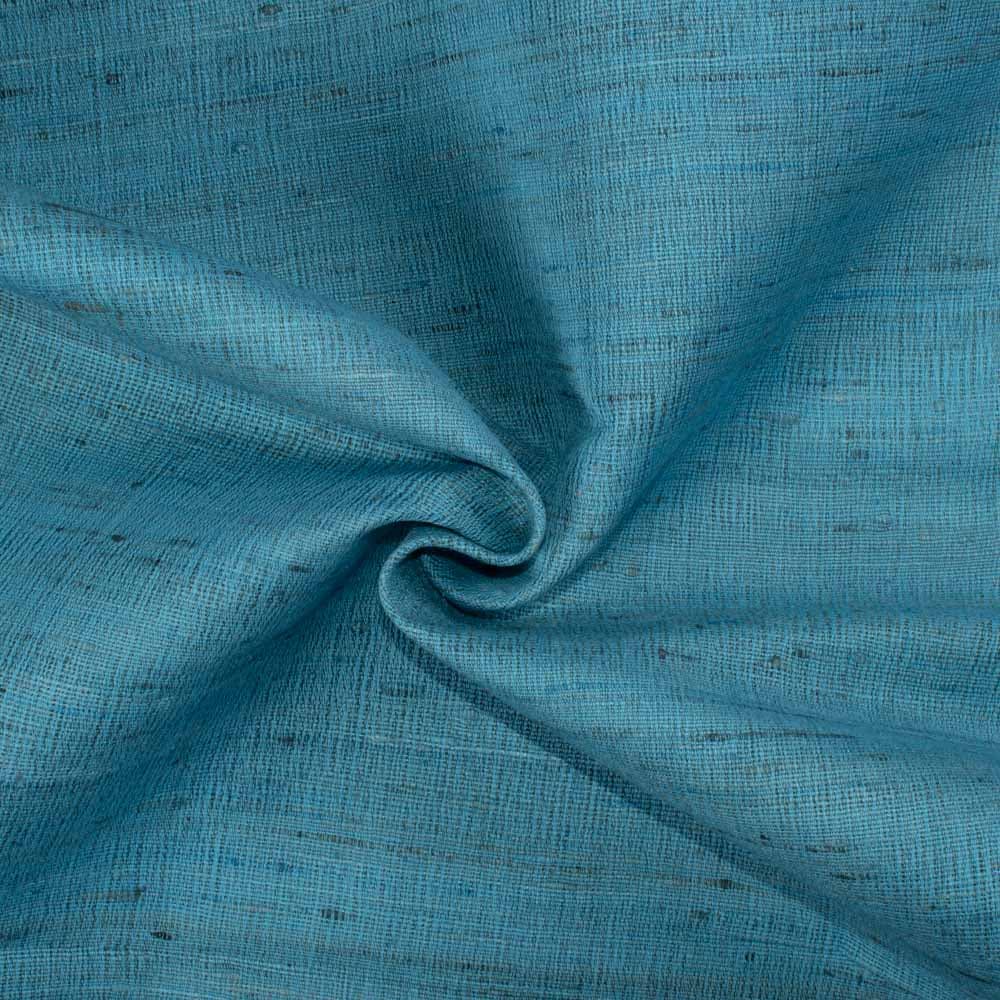 Plain Blue Natural Ketya Silk Cotton Blend 150 GSM Handwoven Fabric
