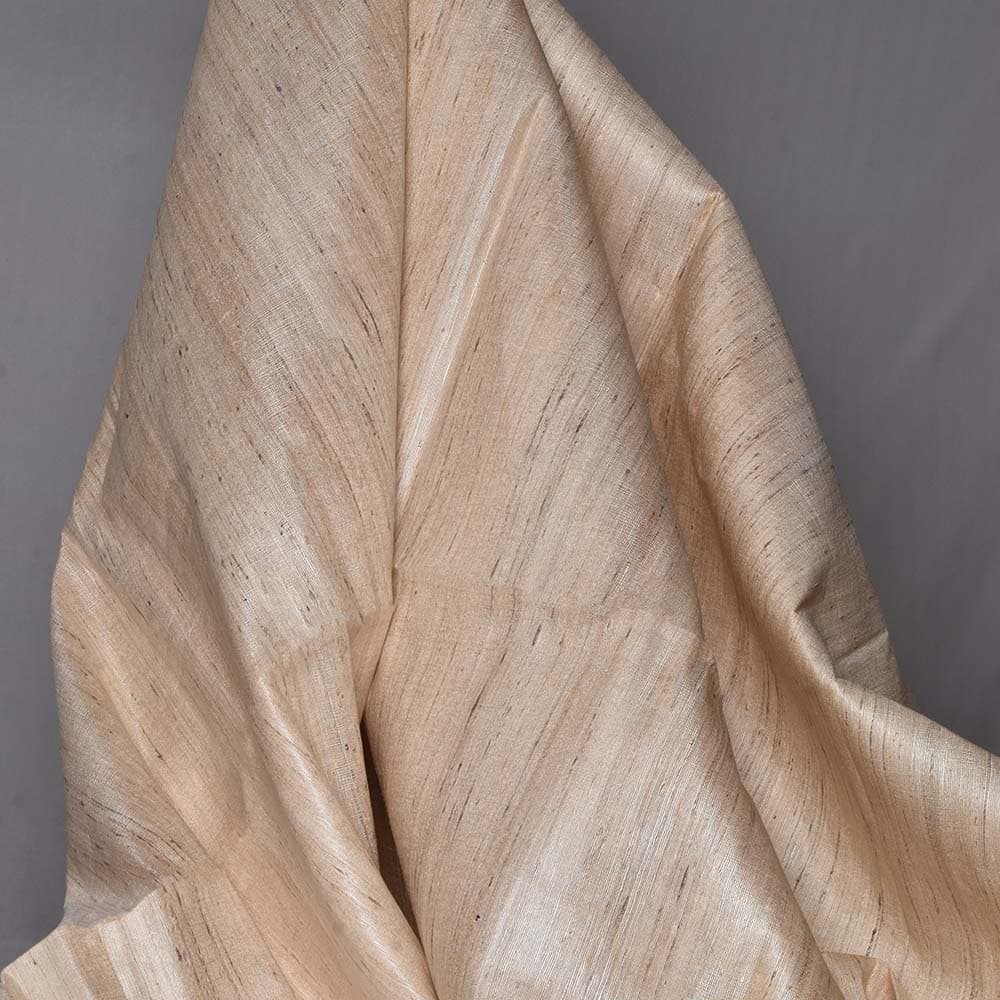 Plain Natural Tussar & Ketya Silk Blend 80 GSM Handwoven Fabric