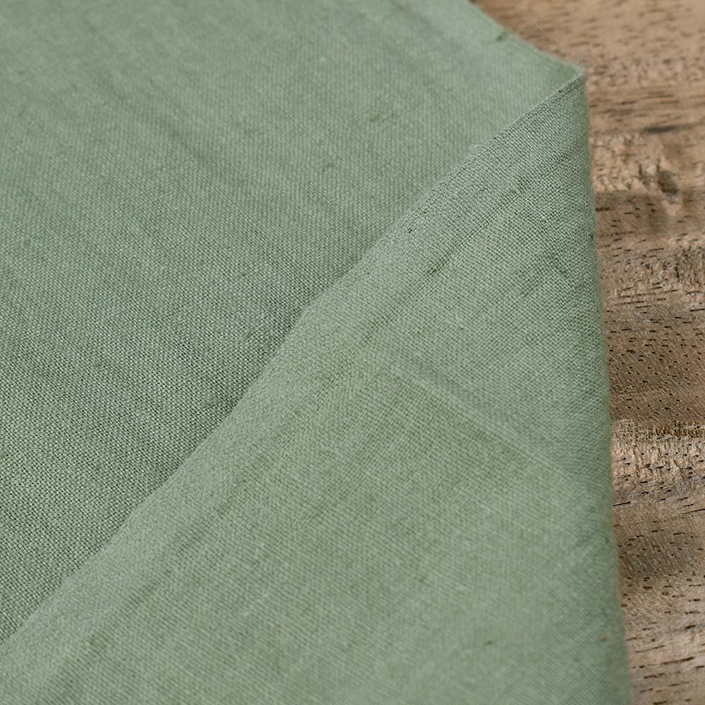 Plain Green Khadi Cotton 120 GSM Handwoven Fabric