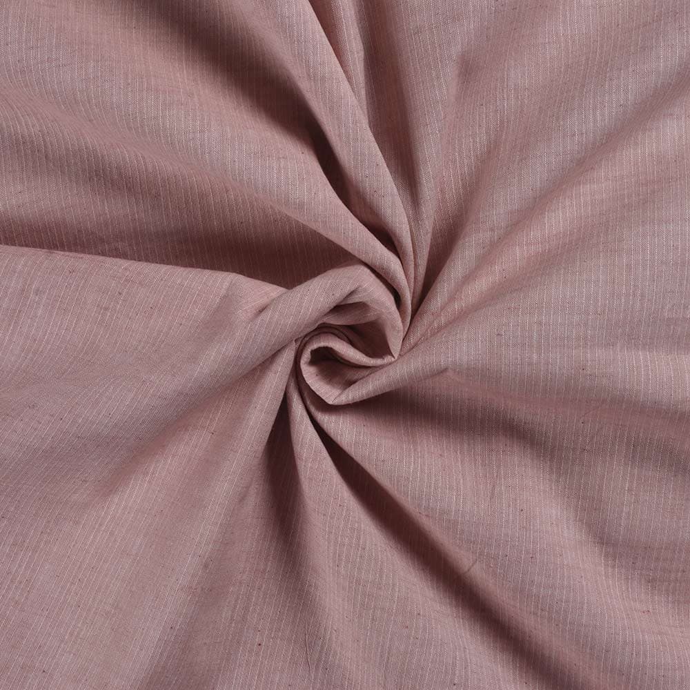 Stripe Light Pink Pure Cotton 90 GSM Handwoven Fabric