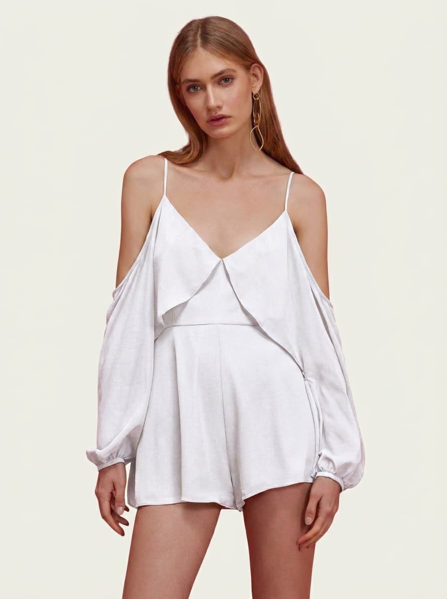 Swayed Sleeves Romper