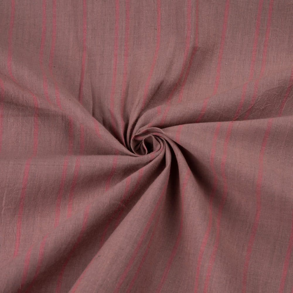 Stripe Brown Pure Cotton 56 GSM Handwoven Fabric