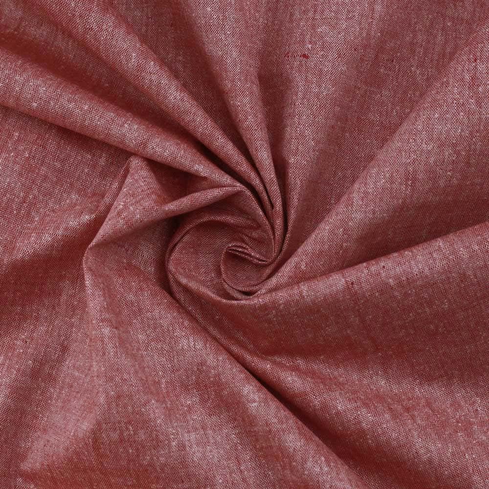 Plain Red Matka Silk & Khadi Blend 97 GSM Handwoven Fabric