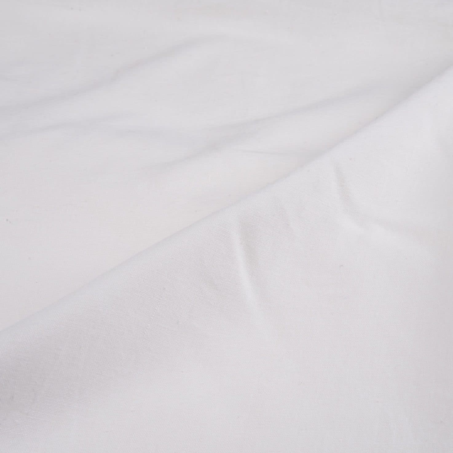 Plain White Natural Organic Khadi Cotton 128 GSM Mercerized Fabric