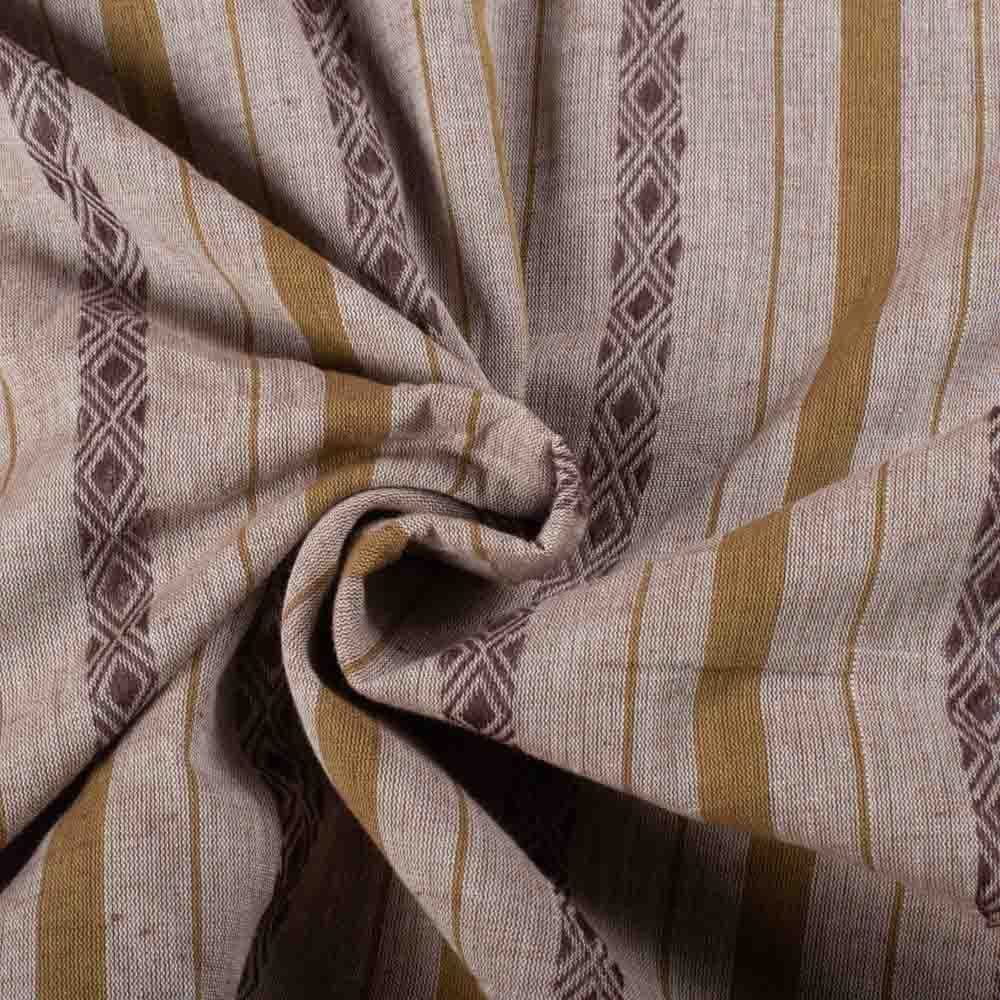 Stripe Maroon Diamond Lattice Extra Warp 100 GSM Pure Cotton Jacquard Fabric