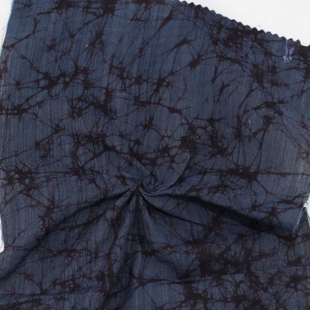 Abstract Blue Grey Batik Cotton 95 GSM Fabric - Hand Printed