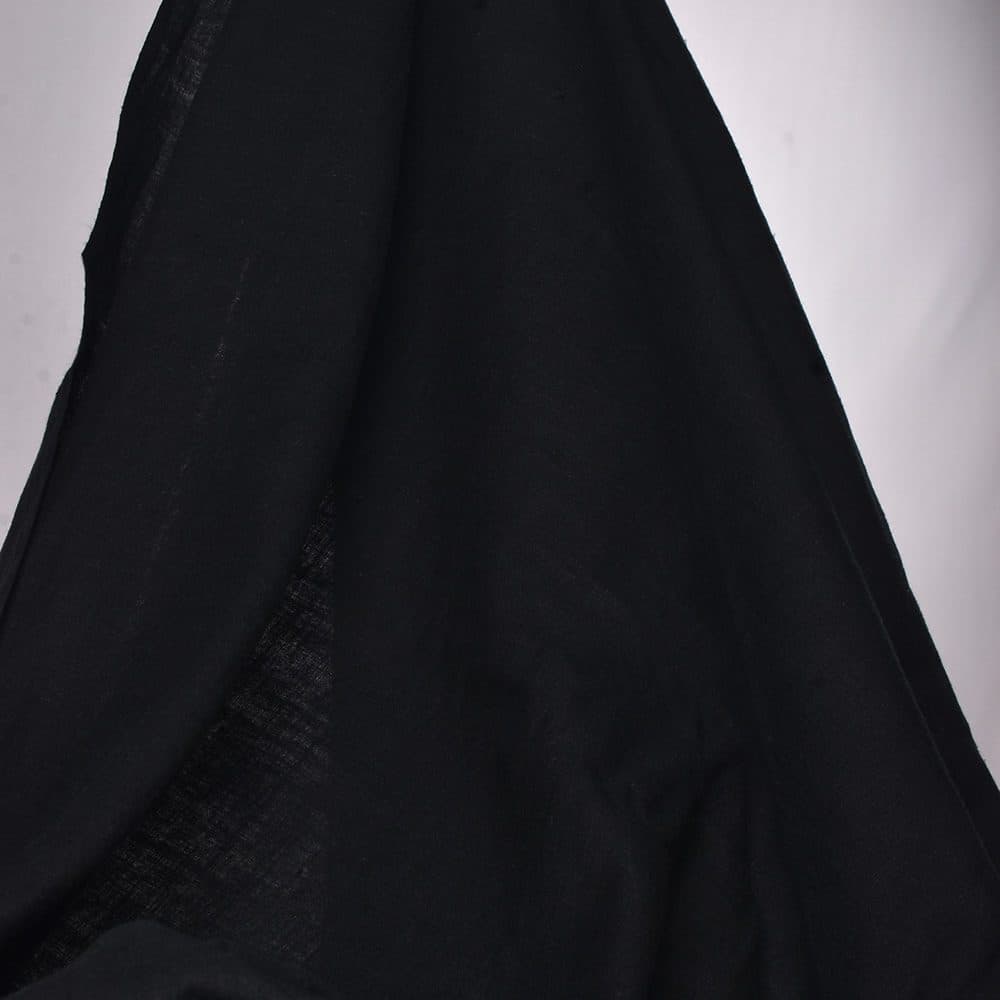 Plain Black Pure Khadi 90 GSM Handwoven Fabric