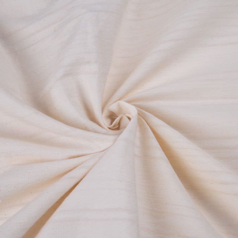 White Stripe Cotton 111 GSM Fabric - Bleached White & Dyeable