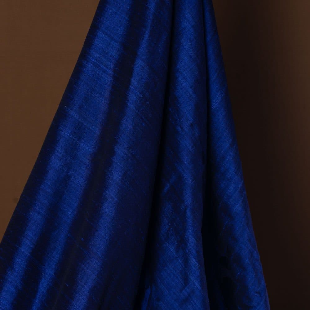 Plain Royale Blue Cotton Dupion Silk 134 GSM Handwoven Fabric
