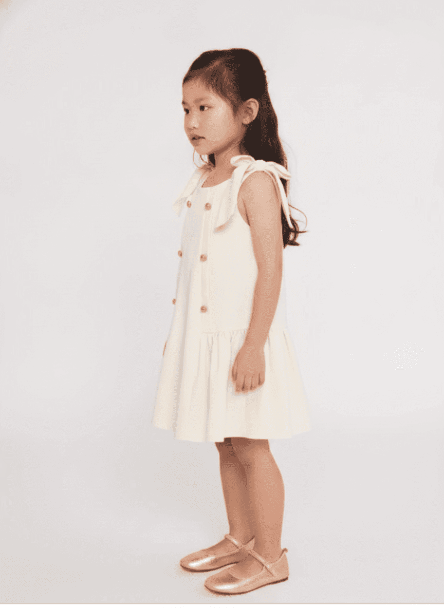 Shoulder Bows & Buttoned Dress