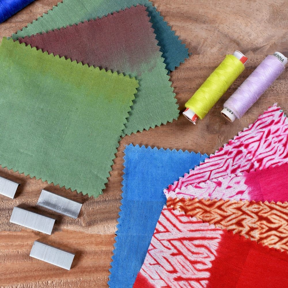 Tie-Dye & Shibori Fabric Swatches (4 *4 Inch, 42 GSM - 75 GSM, Up to 20 Swatches)