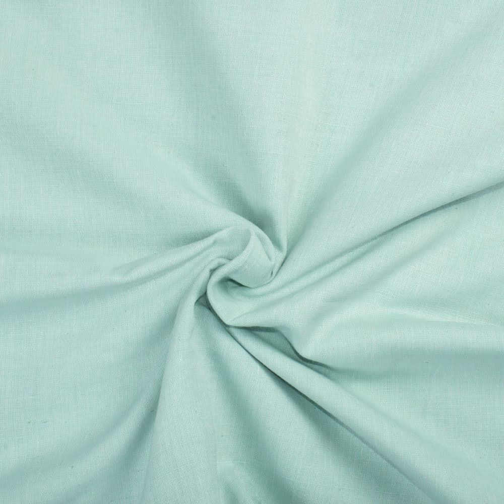 Chambray Turquoise Khadi Cotton 125 GSM Handwoven Fabric