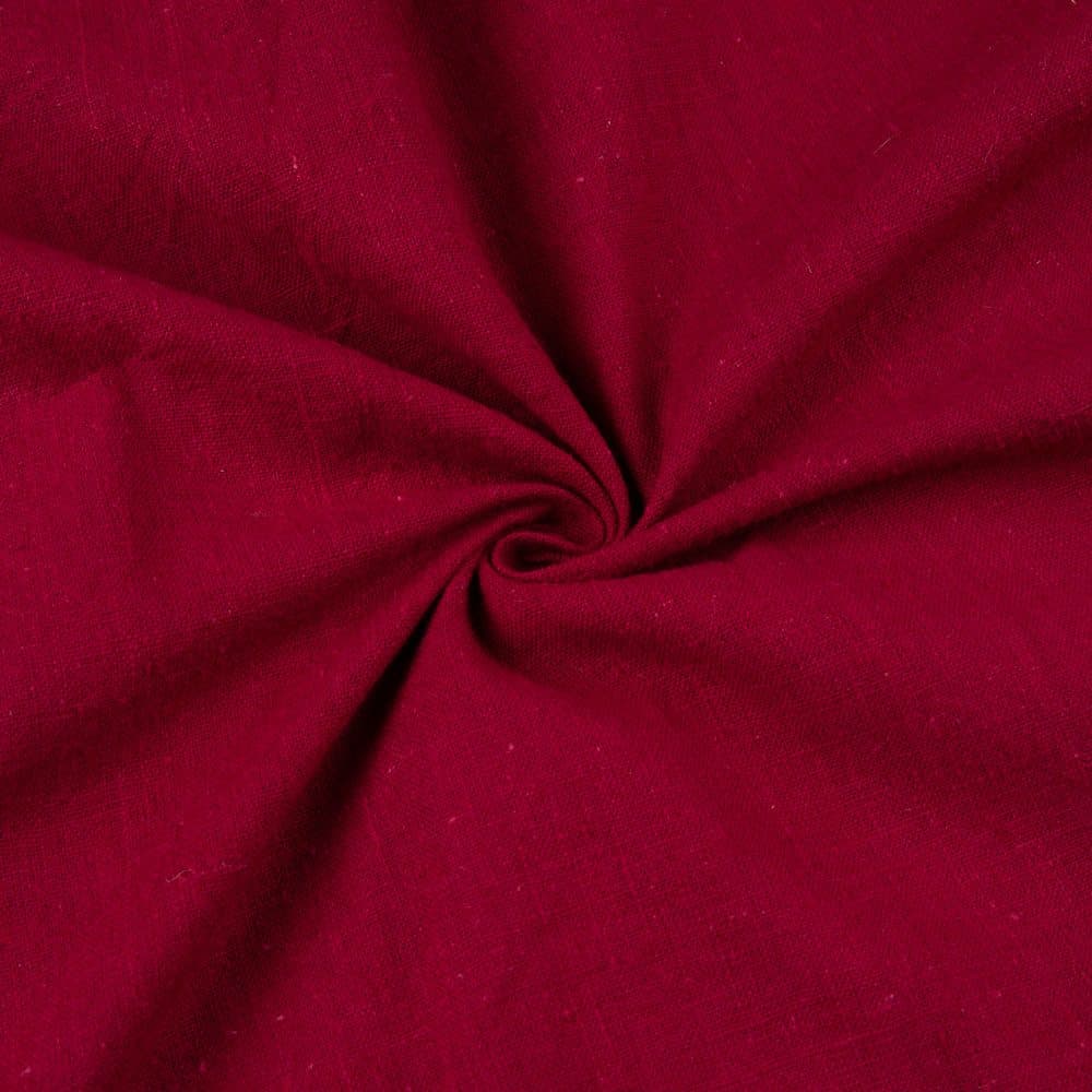 Plain Red Pure Khadi 142 GSM Handspun & Handwoven Fabric