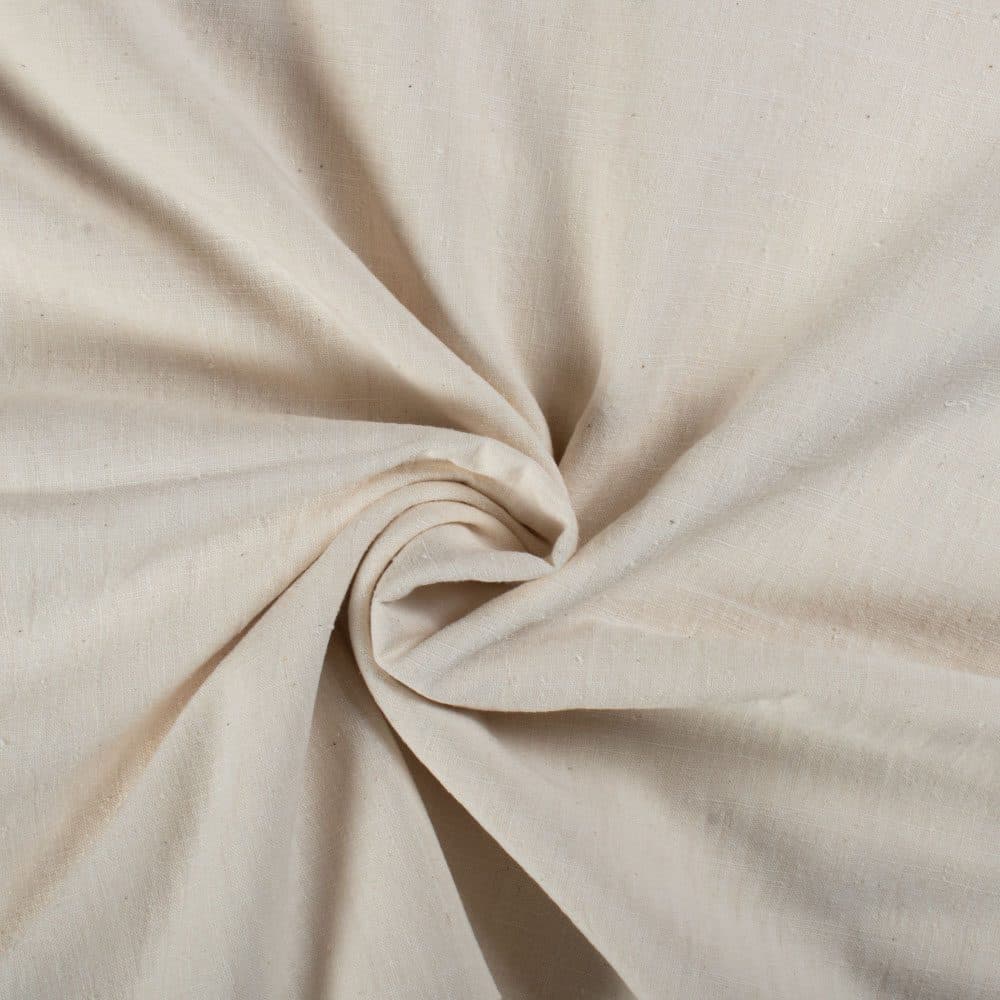 Plain White Matka Silk & Cotton Blend 130 GSM Handwoven Fabric 44