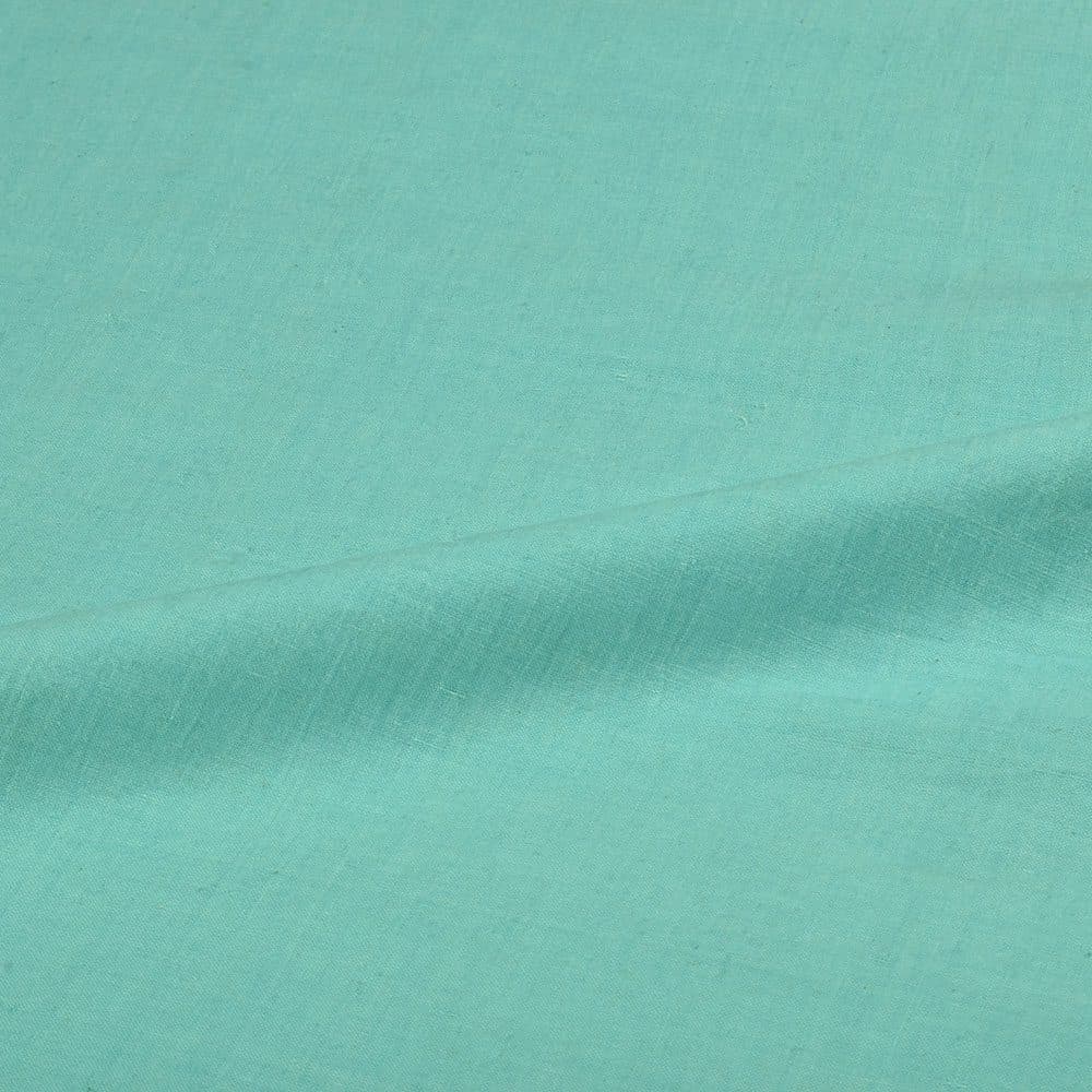 Chambray Blue Khadi Cotton 92 GSM Handwoven Fabric