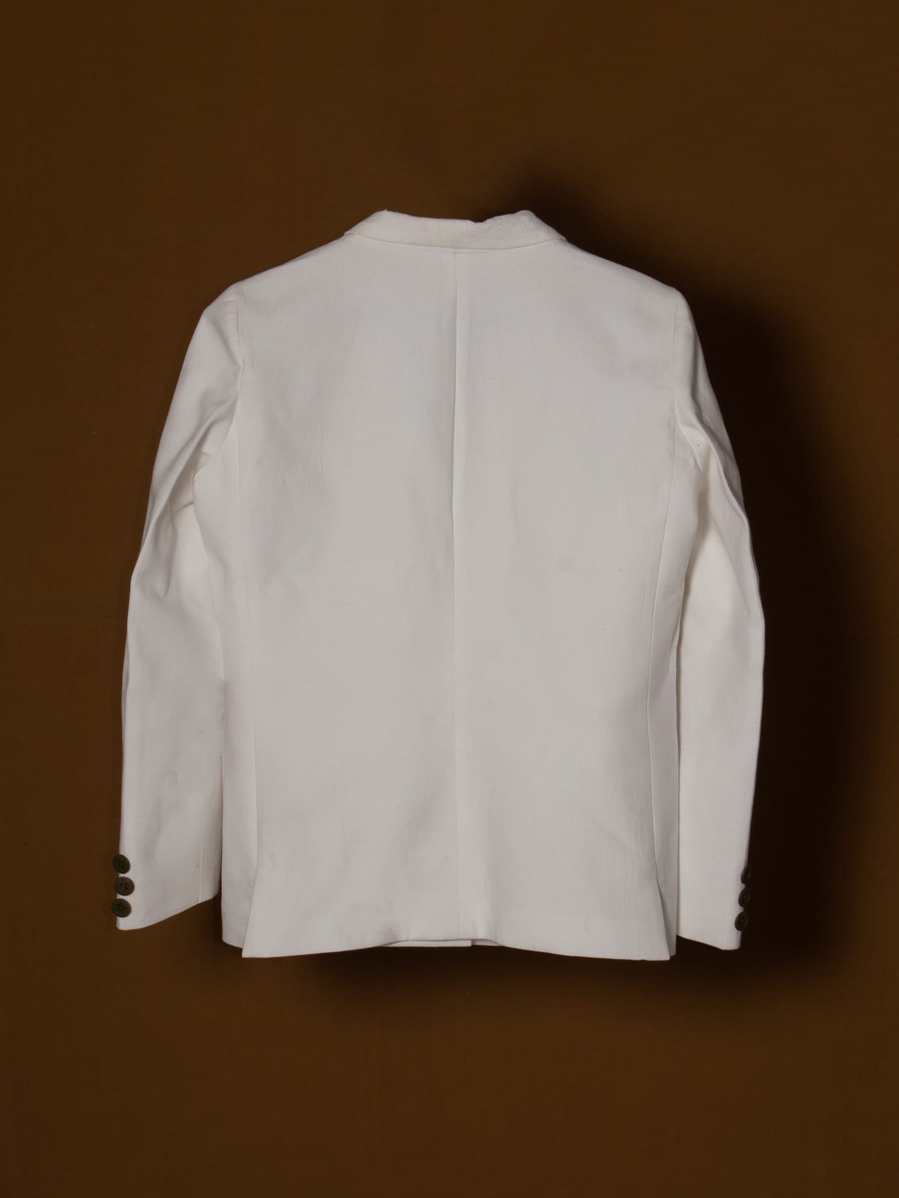 Double Breasted Coat With Plain Wide Lapel- Waist Length