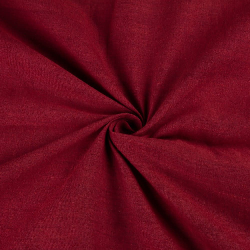 Plain Red Khadi Cotton 69 GSM Handwoven Fabric