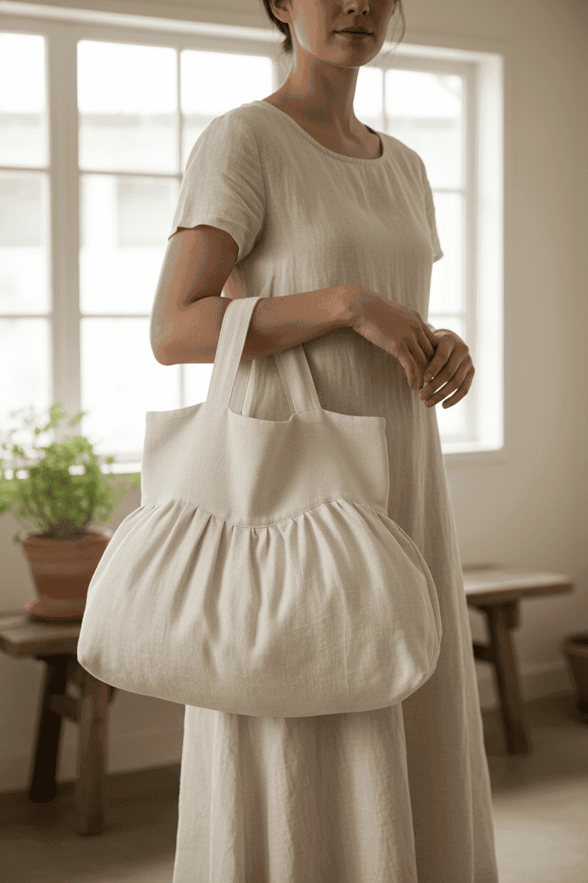 Gathered Bubble Tote Bag