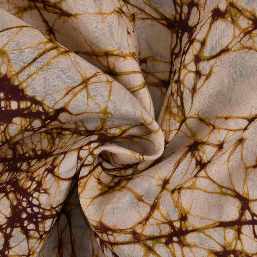 Abstract Off-White Batik Cotton Mulberry Silk Blend 40 GSM Fabric 08