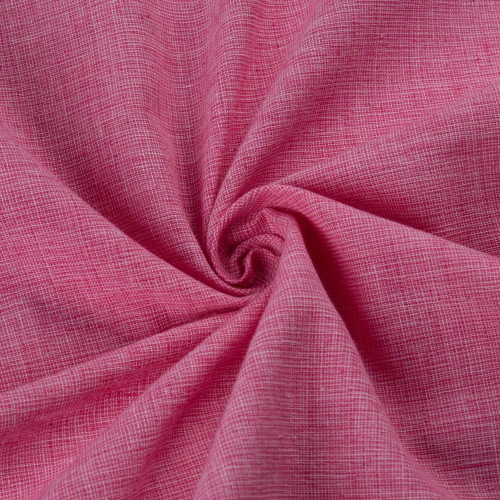 Chambray Pink Pure Cotton 102 GSM Handwoven Fabric