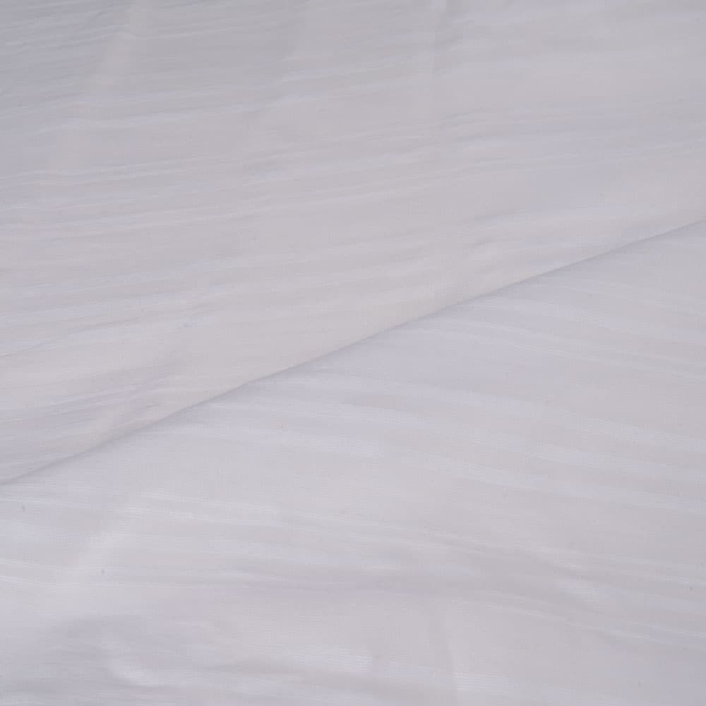 White Stripe Cotton 77 GSM Fabric - Bleached White & Dyeable G