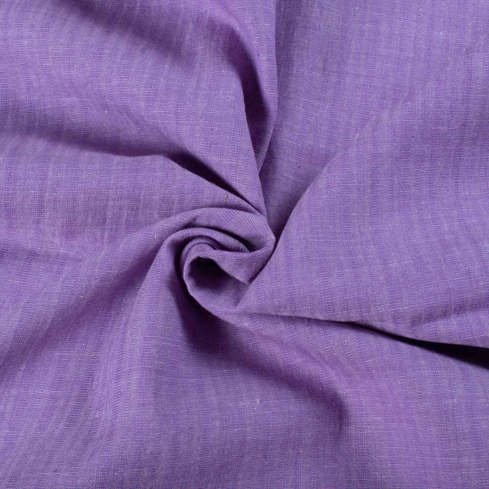 Chambray Purple Khadi Cotton 105 GSM Handwoven Fabric