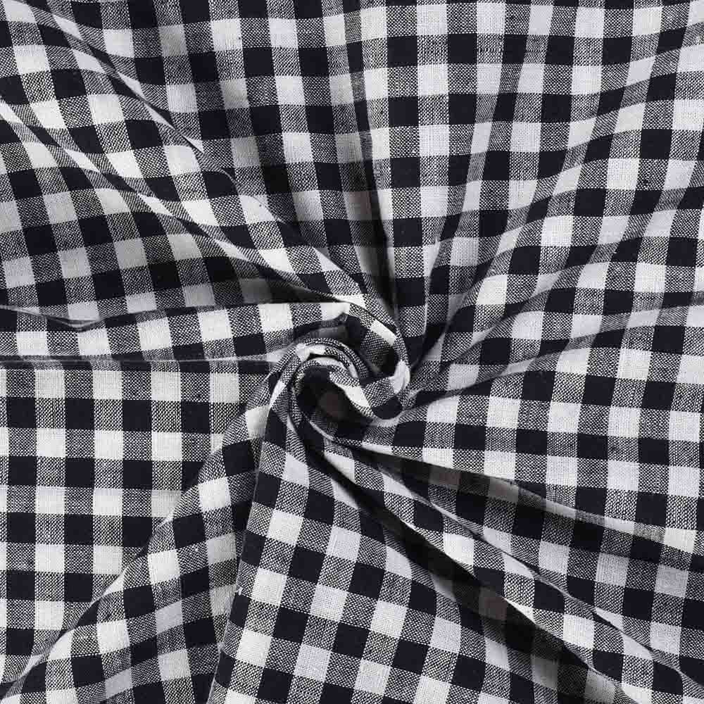 Check Black White Pure Khadi 122 GSM Handwoven Fabric