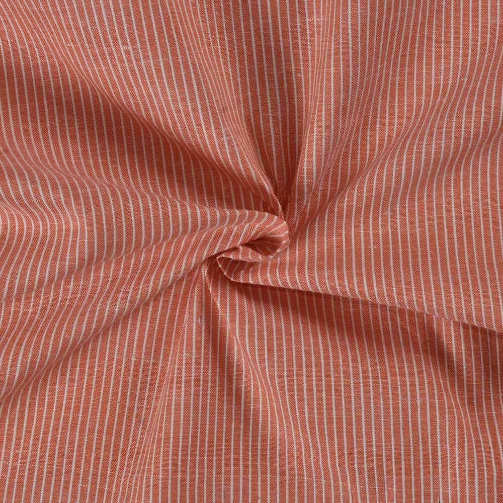 Stripe Red & White Khadi Cotton 105 GSM Handwoven Fabric