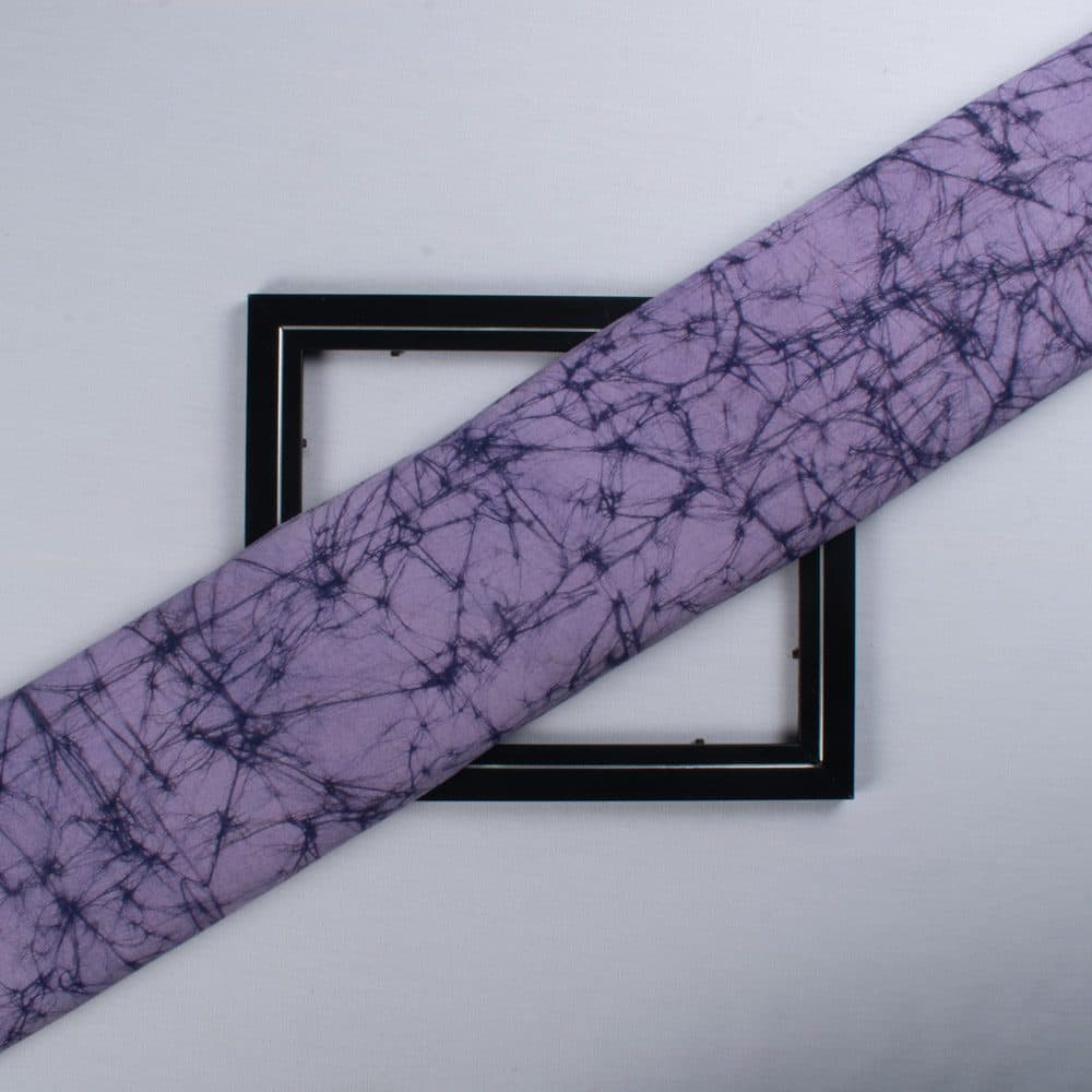 Abstract Purple Batik Printed Khadi Cotton 105 GSM Handwoven Fabric 22