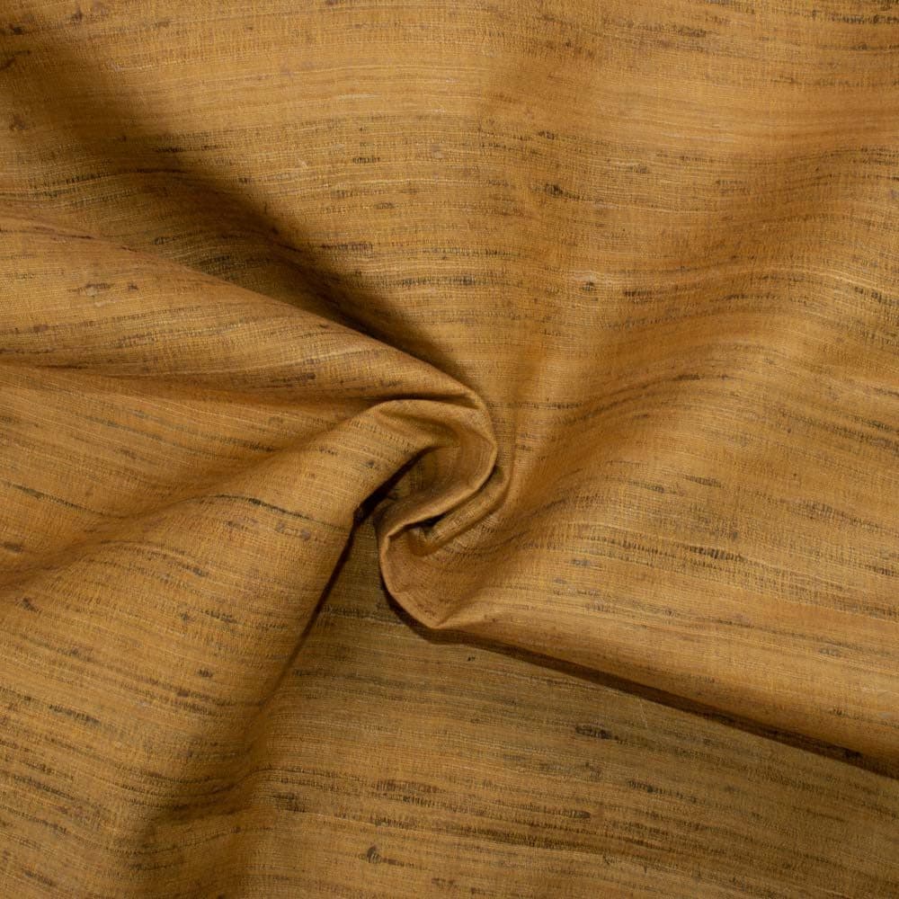 Plain Mustard Yellow Natural Ketya Silk Cotton Blend 150 GSM Handwoven Fabric