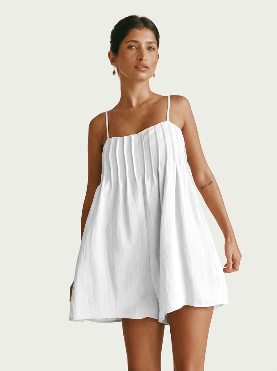 Pleated Lose Romper