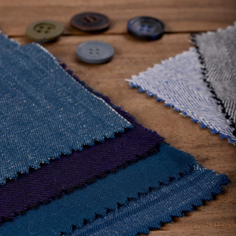 Handloom Jacquard, Twill, Satin & Denim Khadi Fabric Swatches (4 *4 Inch, 94 GSM - 116 GSM, Up to 40 Swatches)