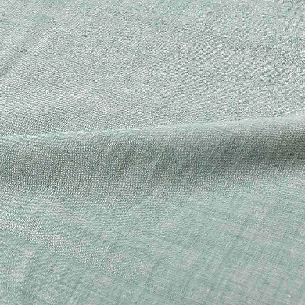 Chambray Teal Khadi Cotton 75 GSM Handwoven Fabric H56