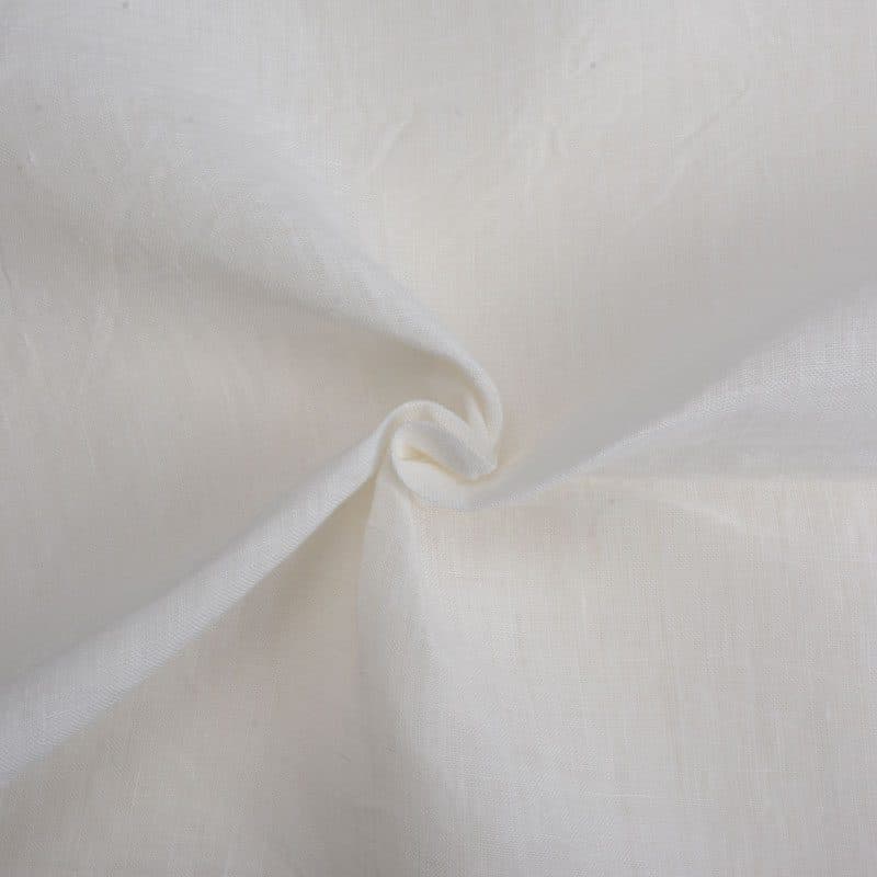 Plain White Pure Linen 129 GSM Handwoven Fabric