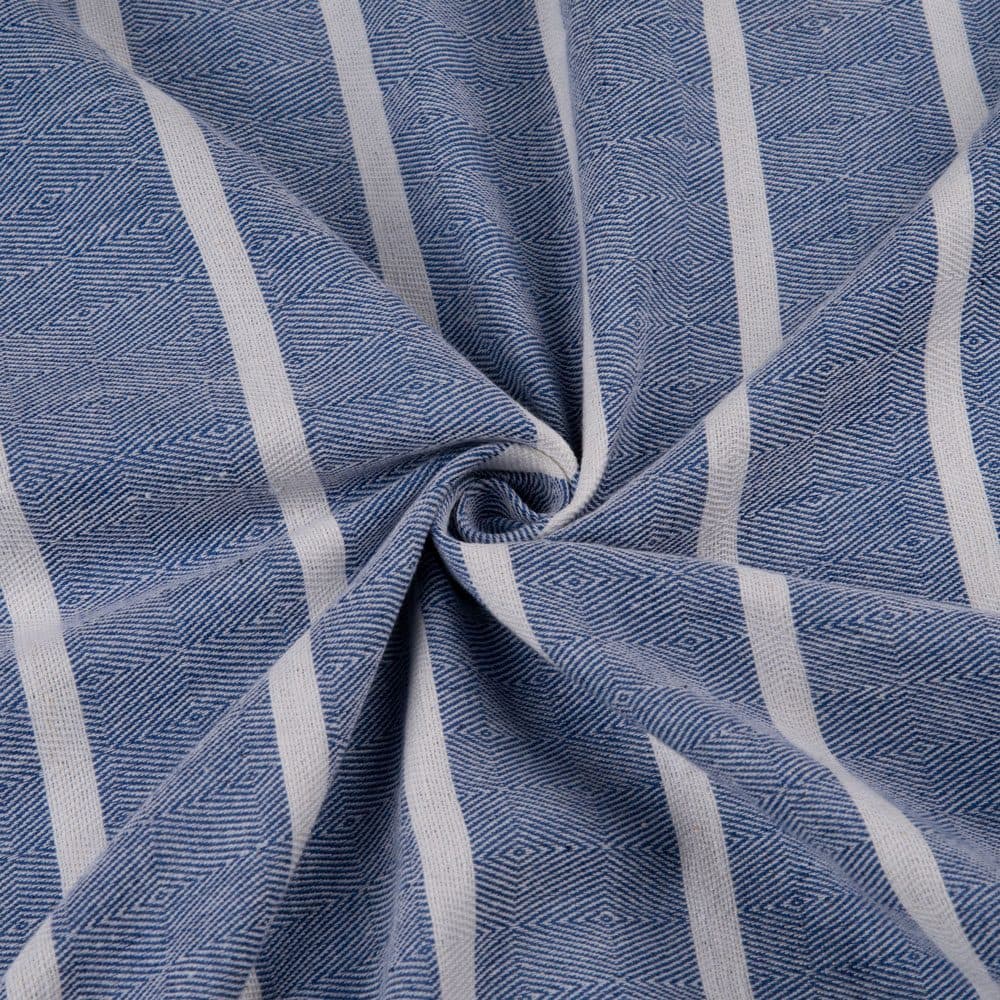 Stripe Diamond Twill Blue Jacquard Cotton Khadi 145 GSM Fabric