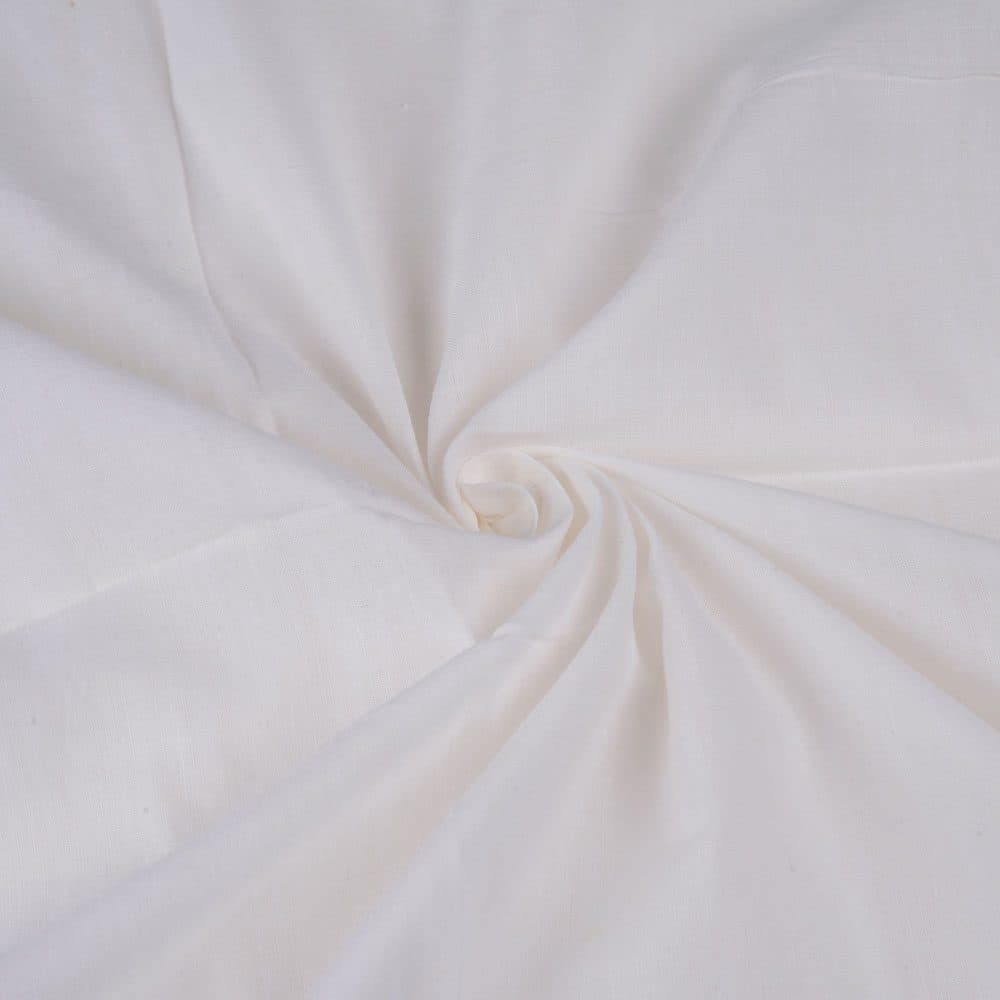 White Khadi Handspun & Handwoven 75 GSM Muslin Fabric - Bleached & Dyeable