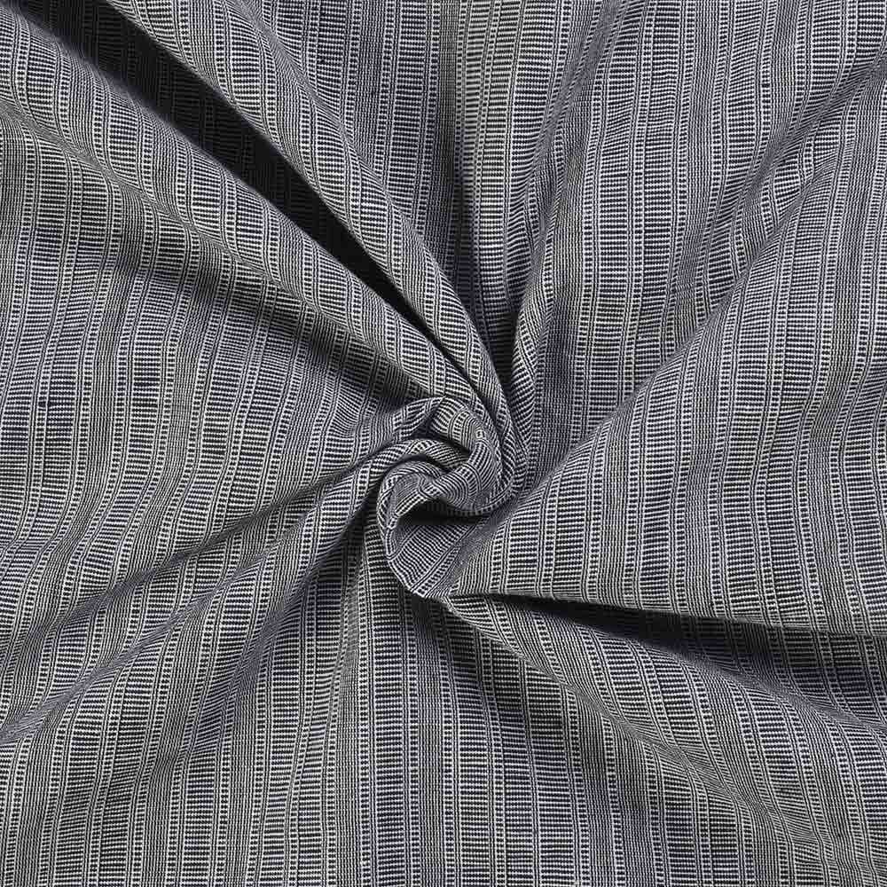 Check Houndstooth Grey Khadi Cotton 94 GSM Handwoven Fabric
