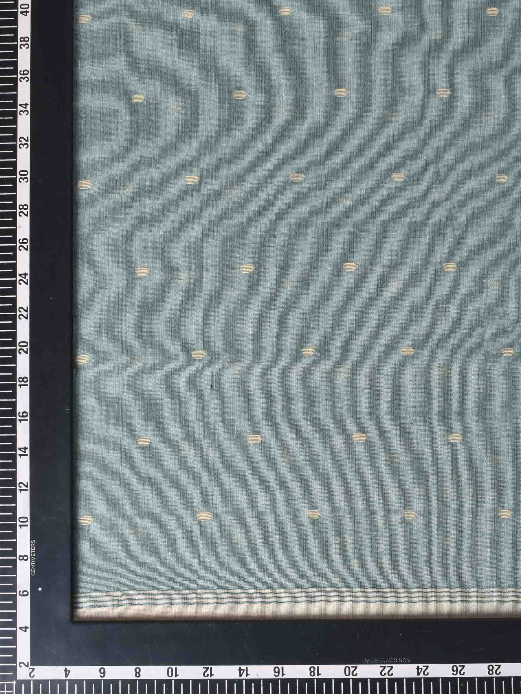 Polka Dot Beige & Olive Green Jamdani Handwoven Cotton Scarf