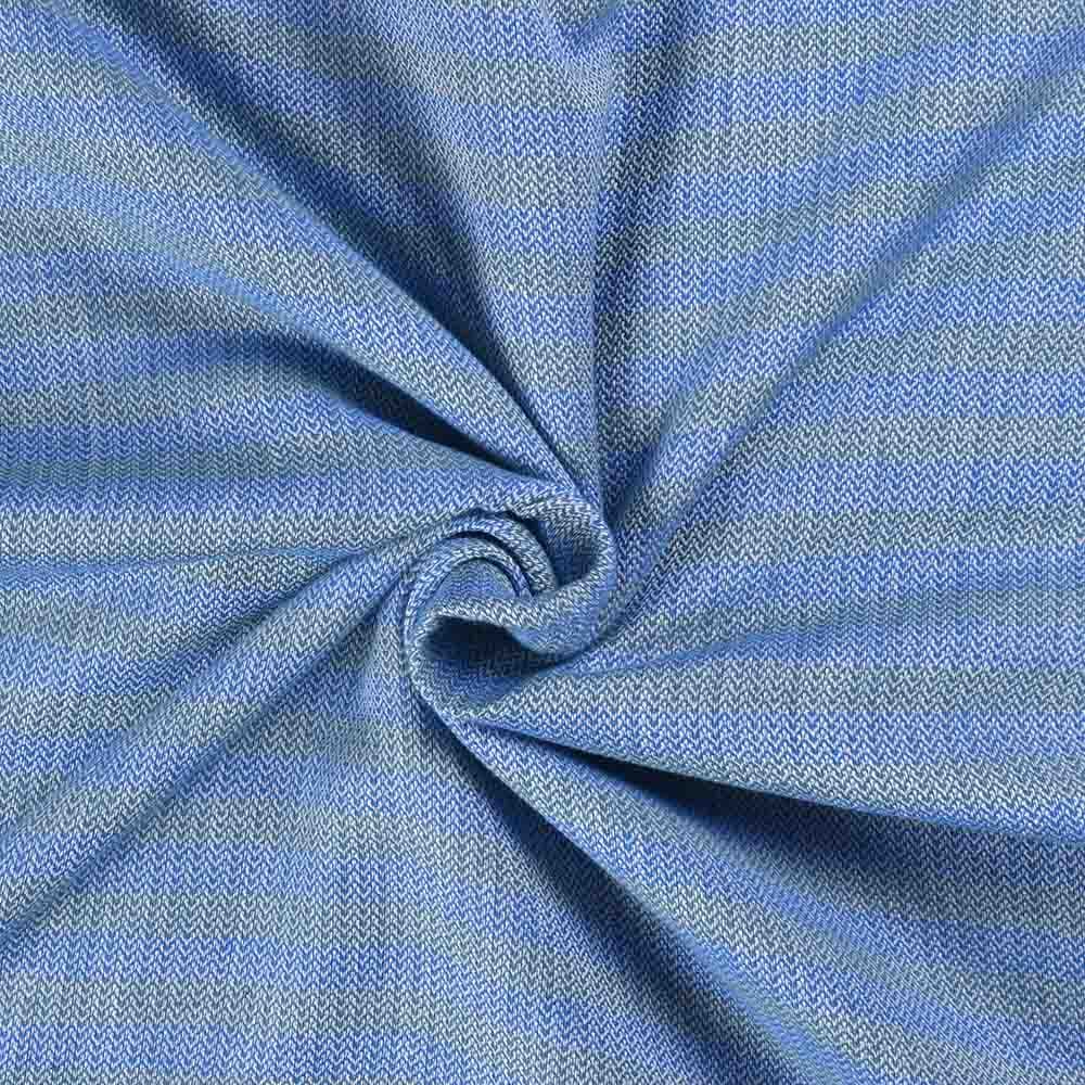 Herringbone Blue Pure Cotton 100 GSM Handwoven Fabric