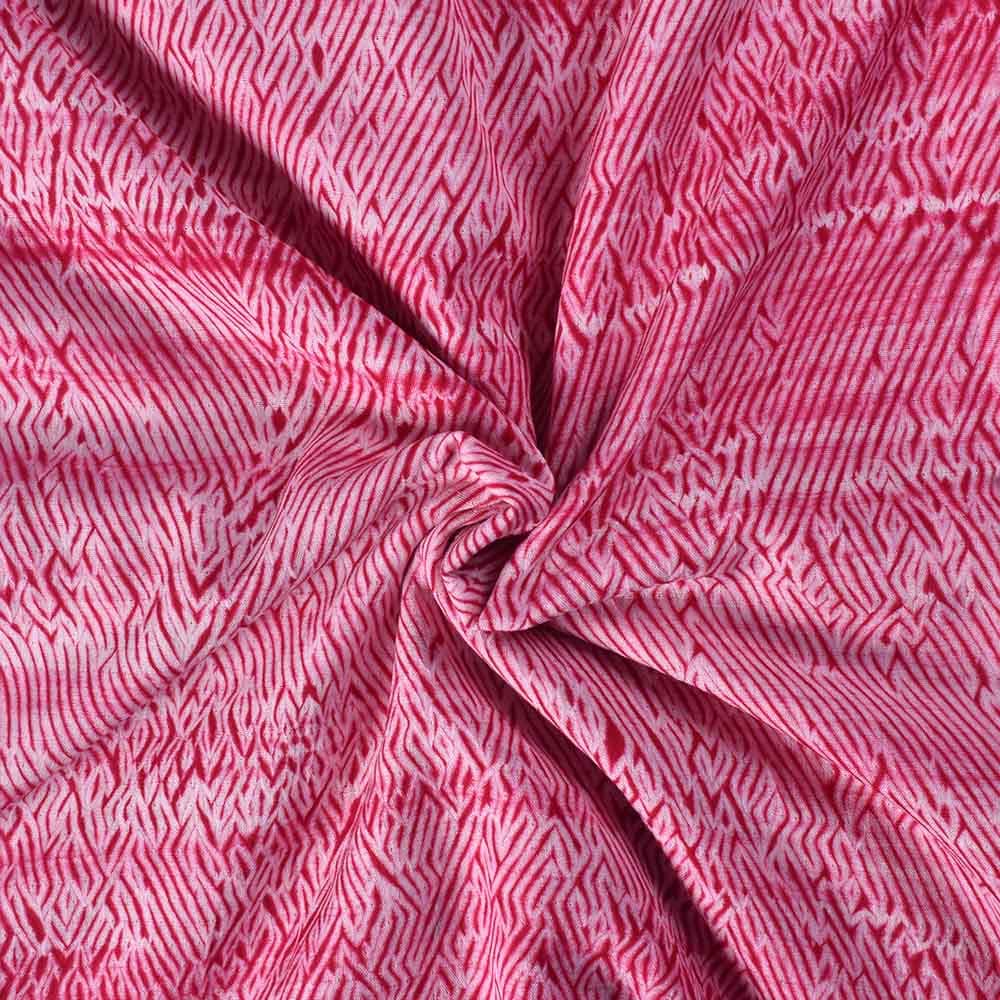 Abstract Pink Shibori 90 GSM Mercerised Cotton Fabric