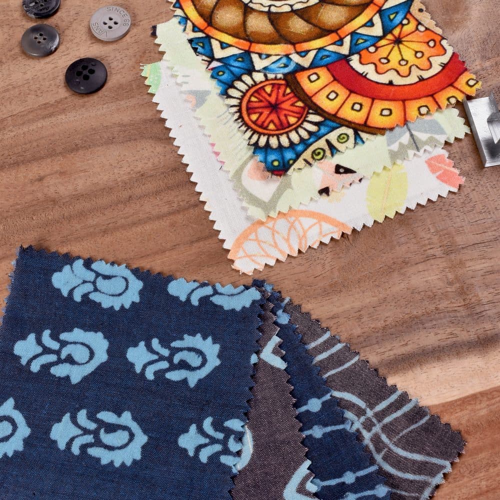 Batik, Block Print And Screen Print Fabric Swatches (4 *4 Inch, 12 GSM - 135 GSM, Up to 10 Swatches)