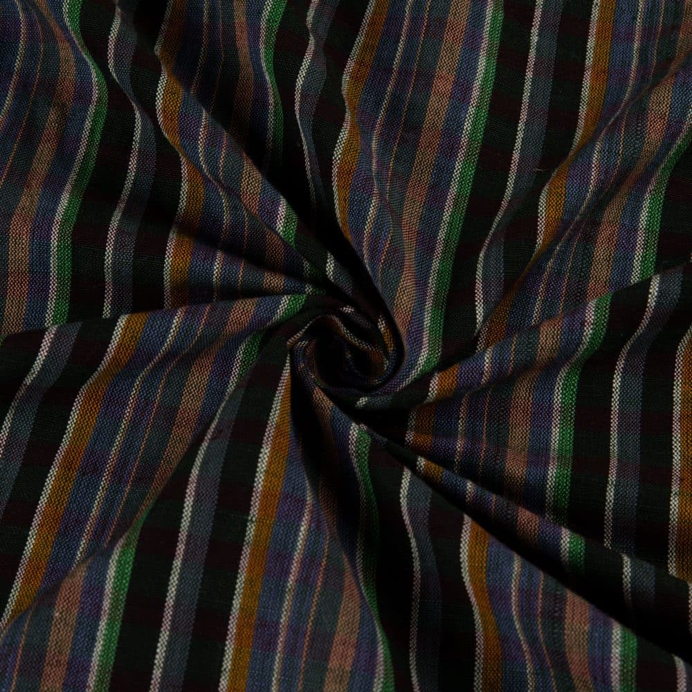 Check Multicolour Khadi Cotton 134 GSM Handwoven Fabric