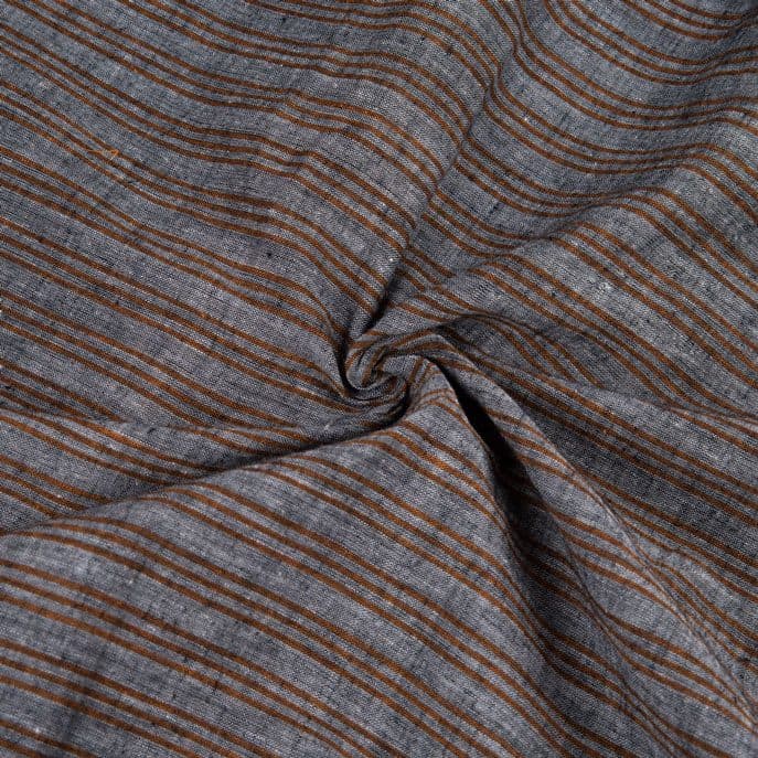 Stripe Grey Pure Cotton 67 GSM Handwoven Fabric