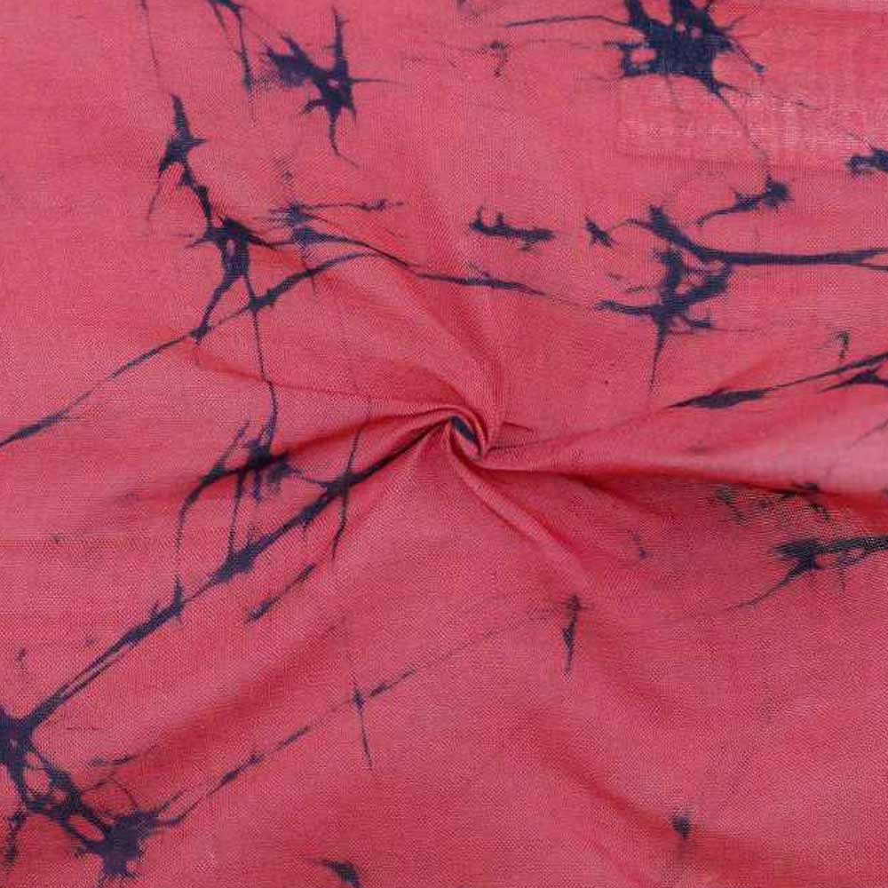 Abstract Pink Batik Cotton Mulberry Silk Blend 40 GSM Fabric